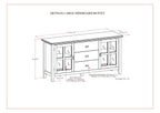Large Sideboard Buffet with Glass Doors - Russet Brown