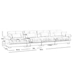 Oversized Modular Sectional Sofa with Deep Seat – Available in Dark Gray, Blue, or Beige