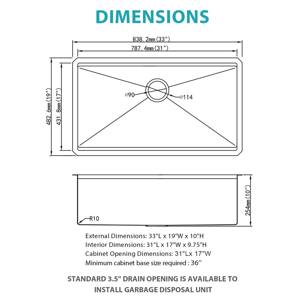 Stainless Steel Undermount Kitchen Sink with Workstation - Gold