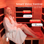 Smart Infrared Sauna for Home with Voice Control - Canadian Hemlock