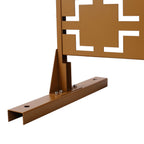 Black Metal Room Divider Privacy Screen with Rust-Resistant Finish