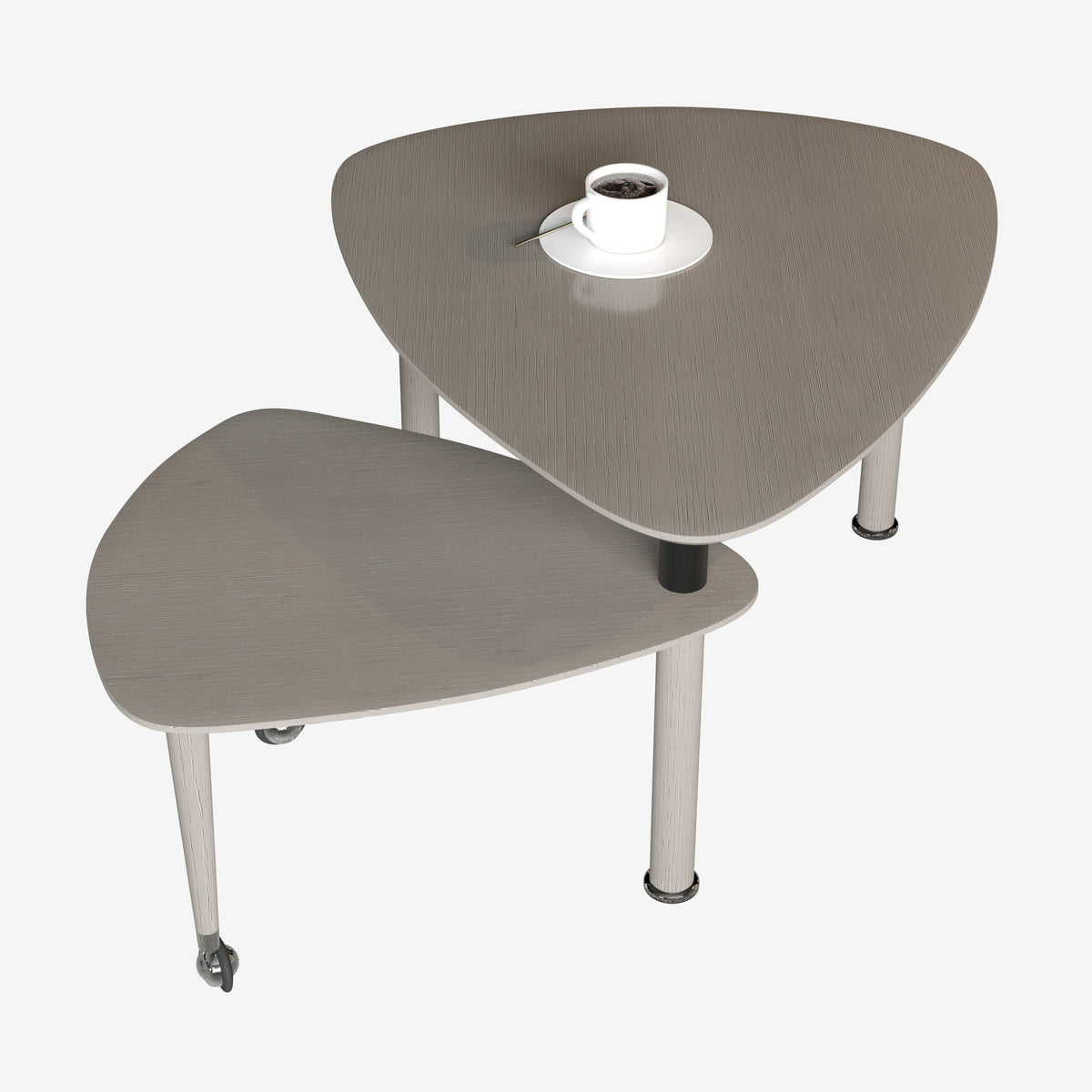 360 Degree Rotatable Coffee Table with Solid Wood Legs - Available in Multiple Colors
