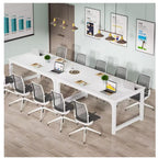 Large Executive Desk with Thick Frame - White