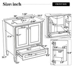 Freestanding Vanity with Drawer & Soft Close Doors - Green or White