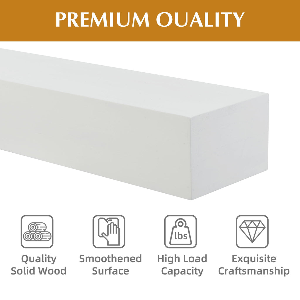 Floating Fireplace Mantel Shelf with Invisible Wall Mount - Multiple Colors