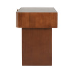 Wood End Table with Drawer with Fluted Front - Walnut