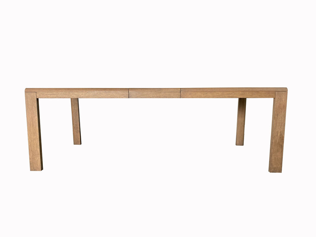 Dining Table with Leaf - Solid Wood Expandable - Light Brown