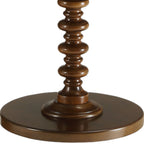 Round Accent Table with Pedestal Base - White or Dark Brown