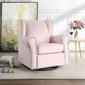 Pink Swivel Glider Chair with Nailhead Trim - Tamaki