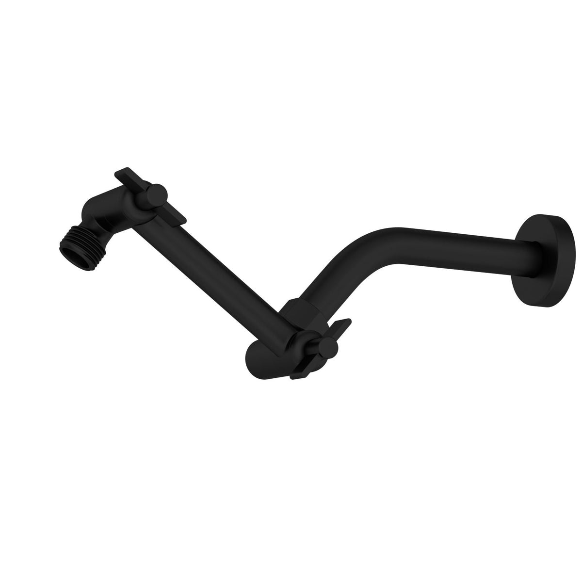 Stainless Steel Shower Arm Extension with 360° Rotation - Black or Pearl Silver