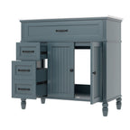 Bathroom Vanity With Sink and Drawers - Freestanding Solid Wood Cabinet