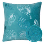 Seashells Pillow Cover with Hidden Zipper - Blue or Light Blue