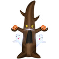 5FT Inflatable Halloween Ghost Tree with LED Lights - Brown