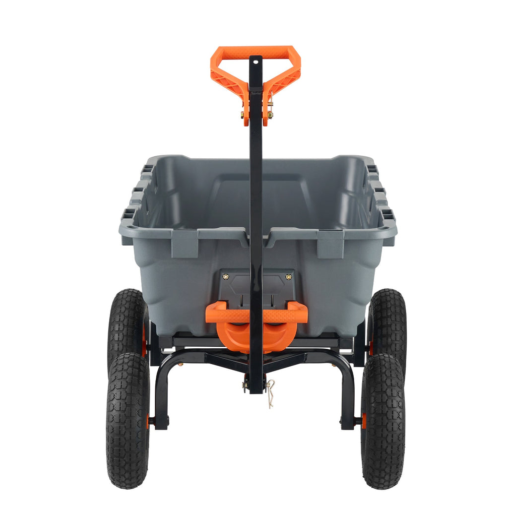 Dump Cart with Poly Body and Steel Frame - 1200 lbs Capacity, Black
