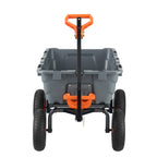 Dump Cart with Poly Body and Steel Frame - 1200 lbs Capacity, Black