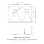 Modern Double Bowl Undermount Sink with 10" Deep Basins - Gray
