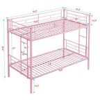 Twin Over Twin Metal Bunk Bed with Trundle - Black