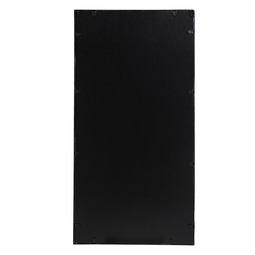 Rectangular Wall Mirror with Black Frame - 15.7" W x 0.7" D x 31.9" H - Black