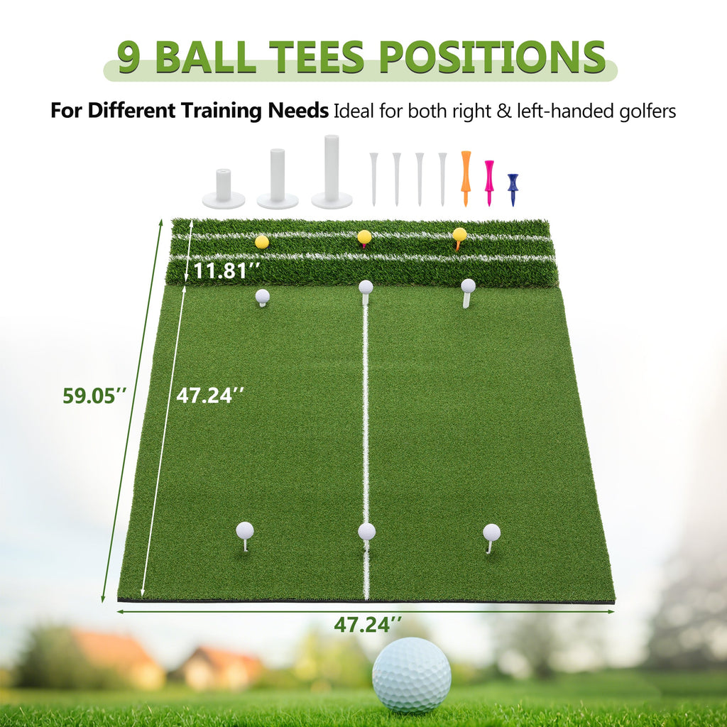 5'x4' Golf Hitting Mat with Guide Line - Heavy Duty Turf Practice