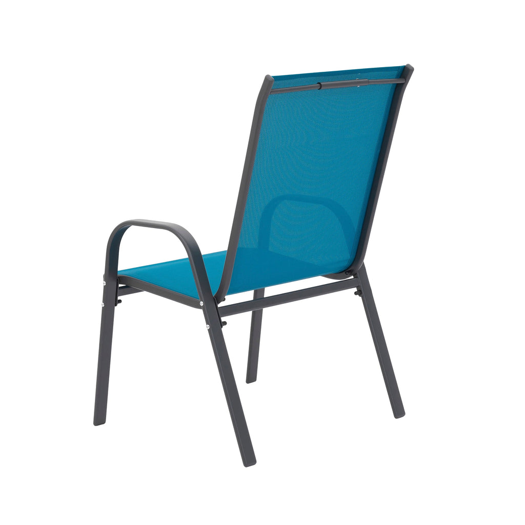 6-Piece Patio Chairs Set with High Backrest and Armrests - Blue