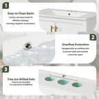 Elegant Bathroom Vanity with Ceramic Sink and Storage - White or Green
