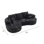 106 in. Cloud Curved Sectional Sofa with Chaise Lounge - Boucle Fabric