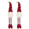 Christmas Gnomes Decorations Set of 2 with Fluffy Beards - White / Red