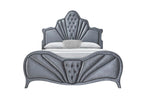 Dante Queen Upholstered Bed with Velvet Headboard - Dark Gray