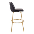 Contemporary Swivel Barstool Set with Round Footrest - Multiple Colors