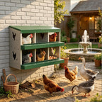 Galvanized Steel Outdoor Egg Laying Boxes with Sloped Floor - Silver
