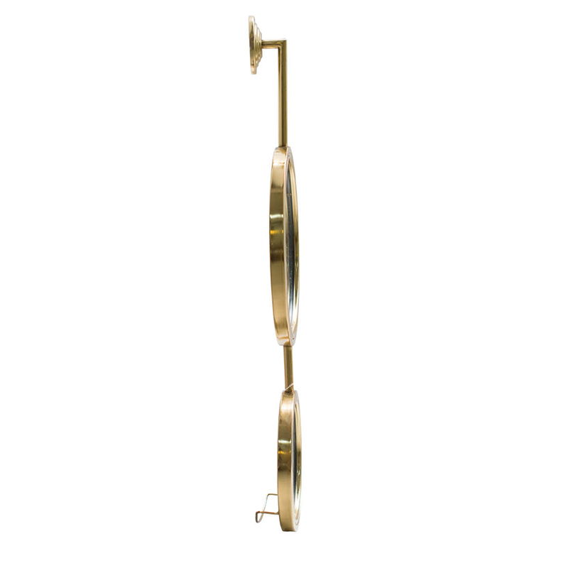2 Circle Mirrors For Wall Decor in Gold