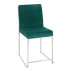 Fuji Contemporary High Back Dining Chair Set with Upholstered Seat - Multiple Colors