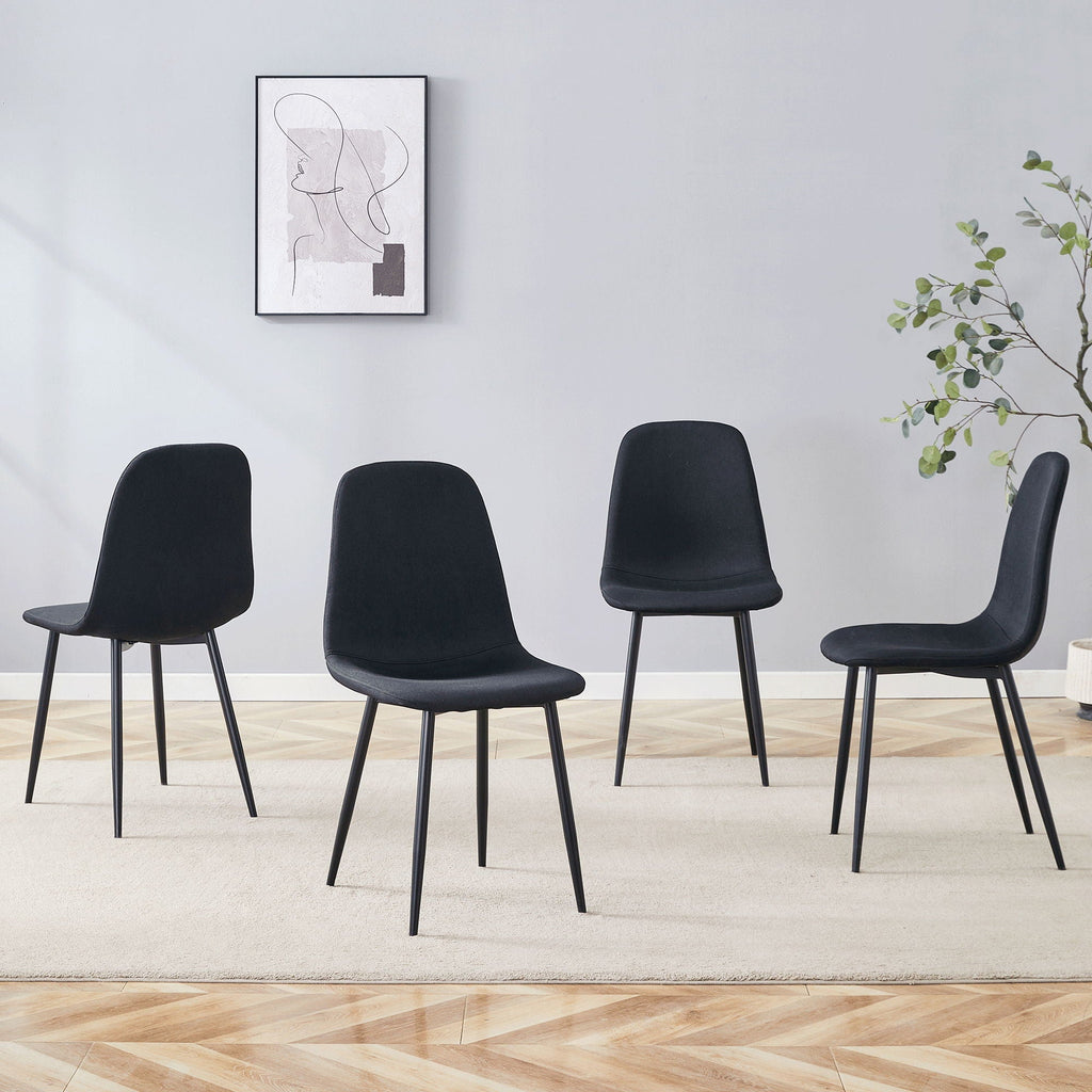 Modern Medieval Style Cushioned Side Chairs Set