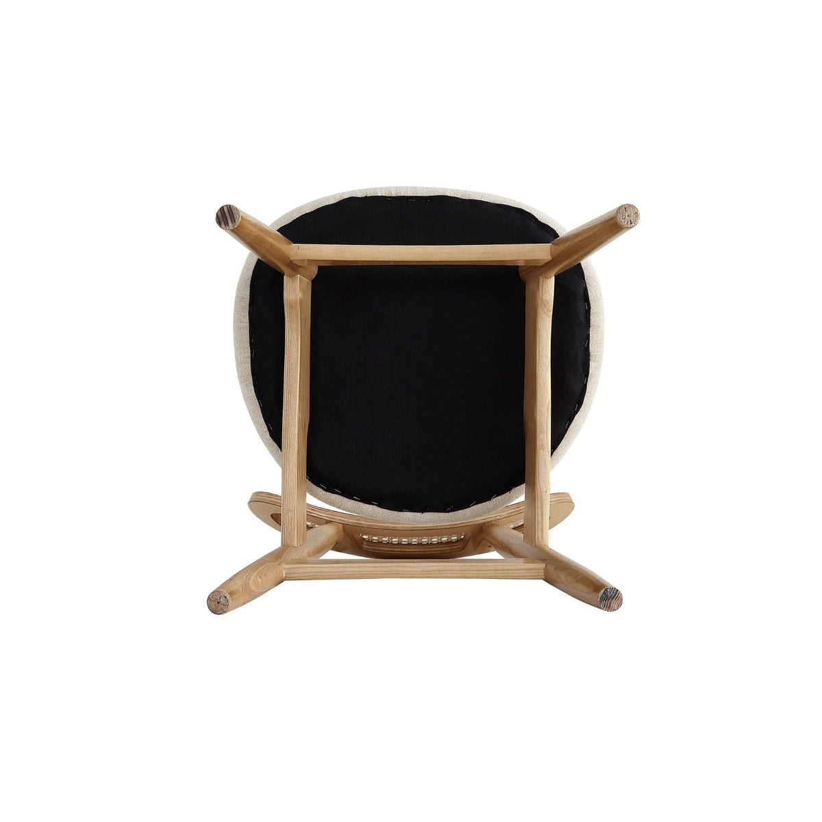 Dining Chair Set with Cane Backrest - Black or Light Brown