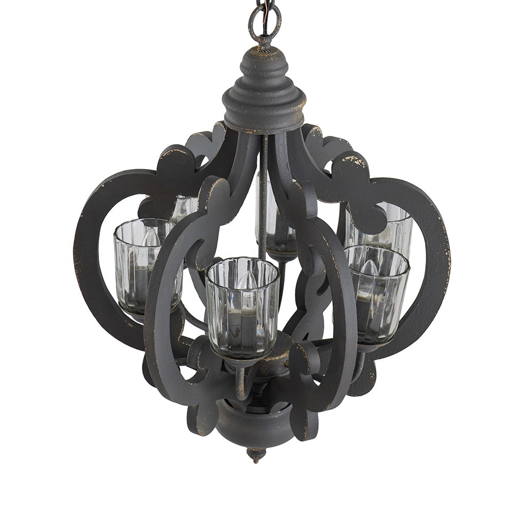Farmhouse Chandelier with Adjustable Chain - Multiple Colors