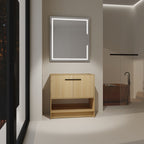 Modern Freestanding Bathroom Vanity with 2 Doors - Light or Dark Brown
