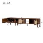 78" Walnut TV Stand With Ample Storage And Open Shelving