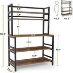 5 Tier Kitchen Bakers Rack With Hutch Microwave Stand