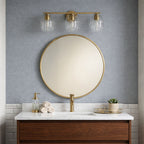 Luster 3 Lights Vanity With Clear Glass