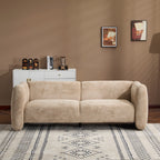 83" Velvet 3-Seater Sofa with Wave Design - Blue