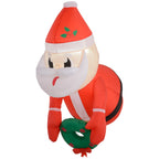 Christmas Inflatable Hanging Santa Claus with Wreath - Red & White