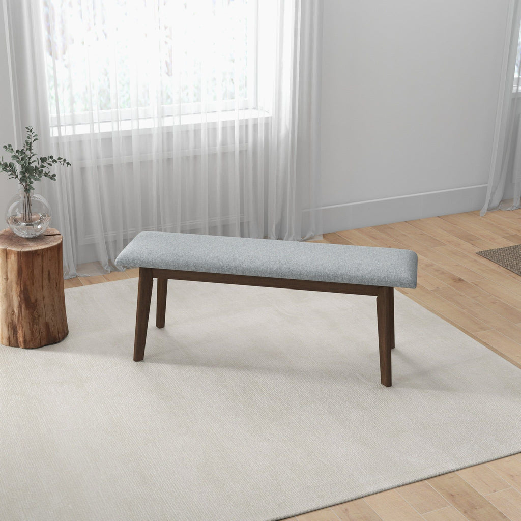 Carlos Upholstered Bench with High Density Foam Cushion - Gray
