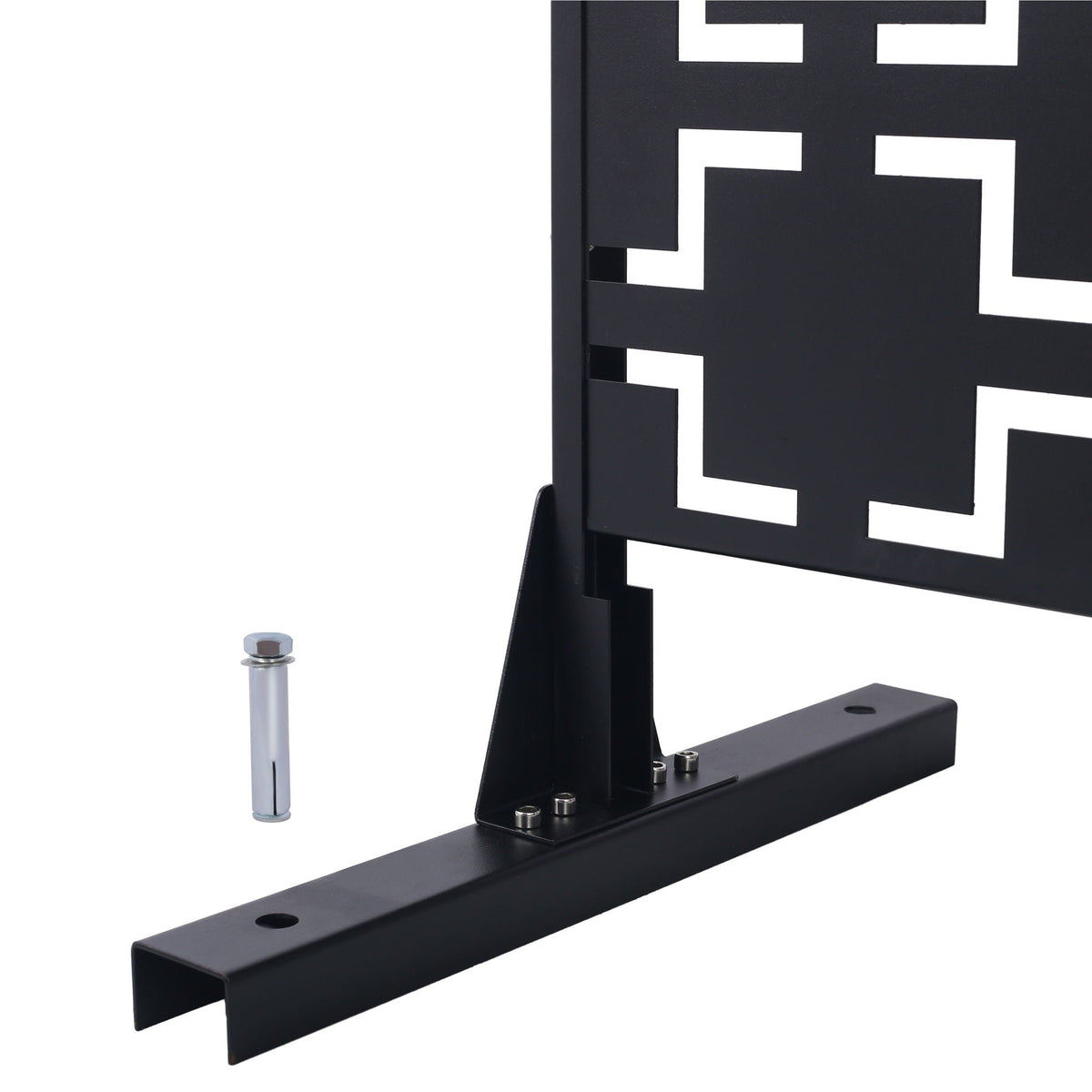 Freestanding Metal Privacy Screen with Durable Construction - Black