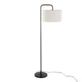 Contemporary Floor Lamp with Drum Shade - Black, Pearl Silver, Gold