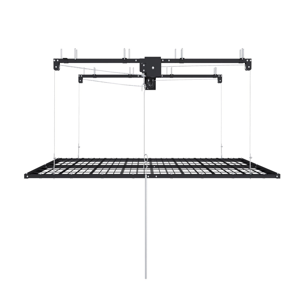 Overhead Garage Storage Rack with Crank System - Black or White
