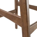 Mid Century Modern Bar Stool Set with Upholstered Seating - Beige or Dark Gray