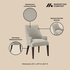 Upholstered Armchair with Ergonomic Backrest - Beige or Dark Gray