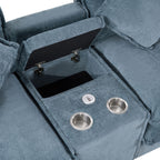 Modern Sectional Sofa with Removable Ottomans, USB Ports - Dark Gray or Light Blue