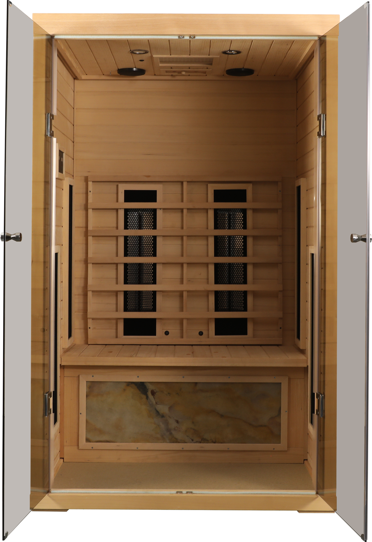 Two Person Indoor Hemlock Sauna with Far Infrared Technology - Natural Hemlock