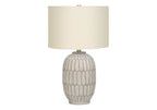 Transitional Cream Table Lamp with Linen Shade - Cream